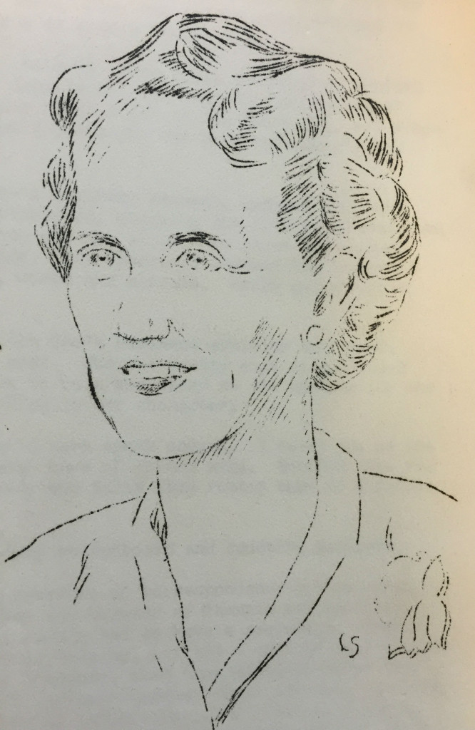 Sketch of Grace Davall by Lloyd Sanford from August 1949 issue of Zoo Log. WCS Archives